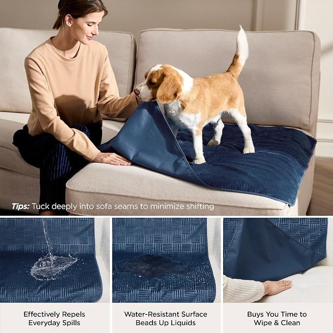 Bedsure Waterproof Bed Cover for Bed and Dogs Quick Drying，82x120IN | Waterproof Blanket Washable for Large Dogs Cal King Bed Cozy, Lightweight Furniture Protector for Pet Cat, Ash Grey - Image 2