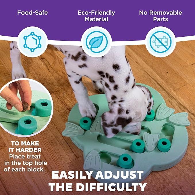 Outward Hound Nina Ottosson Puppy Hide N' Slide Dog Toy Treat Puzzle, 11.6" | Level 2 Intermediate, 14 Hidden Treat Compartments, Holds 1/4 Cup Kibble or Treats, Easy Clean, No BPA, Enrichment, Puppies - Image 4