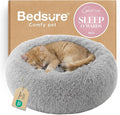 Bedsure Calming Cat Beds Donut Round Washable Kitten Bed,20 inches | Fluffy Faux Fur Cuddler,Anti-Slip Bottom,Anti-Anxiety,Deep Sleeping for Cats&Small Pets Up to 15 Lbs,Pale Grey by Unknown