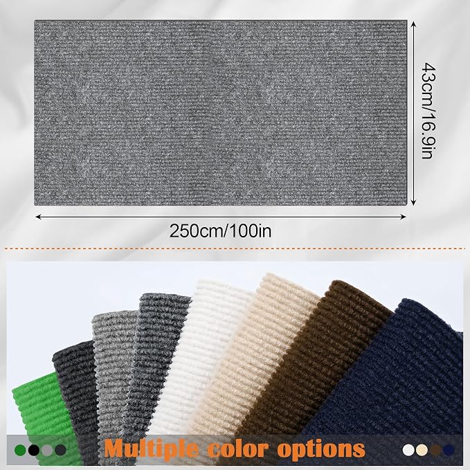 Cat Scratch Furniture Protector - 100" x 17" Trimmable Self-Adhesive Cats Claws Scratch Pads, DIY Cat Climbing Couch Protector for Scratch Post Cat Tree Replacement Indoor (Light Gray) - Image 2
