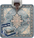 Hompet Cat Litter Mat 2 Pack, 54x54 Large Machine Washable Trapping Mats for Cats, Super Absorbent & Urine-Proof Cat Litter Box Mat for Floor, Waterproof & Non Slip Kitty Litter Rug by Hompet