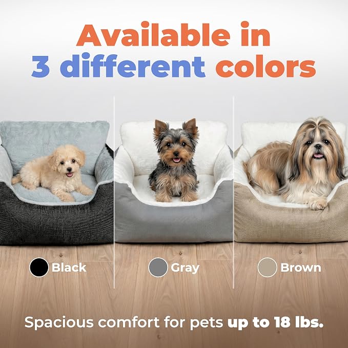 Best Pet Supplies Elevated Dog Car Seat for Small Dogs, Booster Seat with Safety Tether & Storage, Washable Travel Pet Seat for Front or Back Seat, Up to 25 lbs - Black - 21 x 20 x 14 - Image 7
