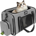 Pet Carrier for Small Dogs & Cats, Airline Approved, Lightweight, Foldable, Comfortable Travel Bag with Plush Cushion & Extra Storage (Grey) by FURTENT