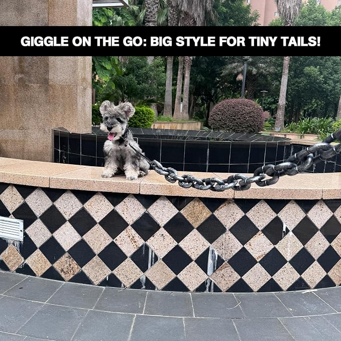 6 Ft Funny Dog Leash, Giant Plastic Fake Chain Leash for Small Dogs | Dog Leash That Looks Like a Heavy Chain, with a Lightweight Feel and Matching Collar for Small Dogs and Funny Walks - Image 5
