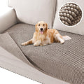 H.VERSAILTEX Plush Chenille Dog Bed Cover Thick Soft Loveseat Cover for 2 Cushion Couch Anti Slip Couch Cover Furniture Protector for Dog, Pet, Cat (35" x 62", Cuban Sand) by HVERSAILTEX