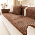 Velvet Washable Dog Couch Cover, Non-Slip Waterproof Pet Sofa Protector for 3-Cushion Sectional, L-Shaped Sofa & Loveseat, Machine Washable(1PC/27.6"x82.7",Brown) by Aucrovee