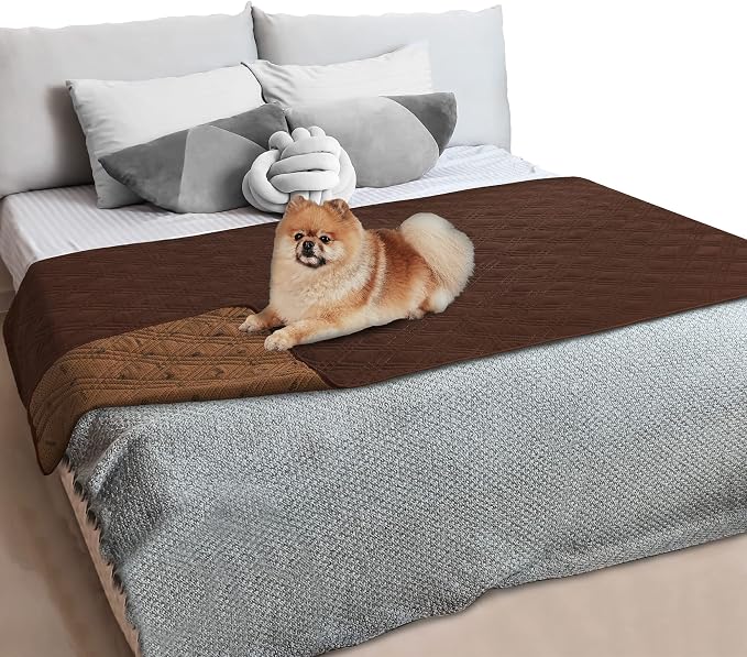 PetAmi Waterproof Couch Cover for Dog Nonslip Bed Sofa Blanket, 52x82 Brown | Leakproof Furniture Protector for Pet Cat, Machine Washable Pee Proof Mat for Chair Car Seat, Durable & Anti Slip Backing - Image 8