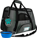 PetAmi Airline Approved Pet Carrier for Cats & Small Dogs, Small, Dark Gray | Soft Sided TSA Travel Bag, Sherpa Bed, Breathable Mesh Ventilation, Collapsible Bowl, Fits Under Seat, Up to 18 lbs by PetAmi