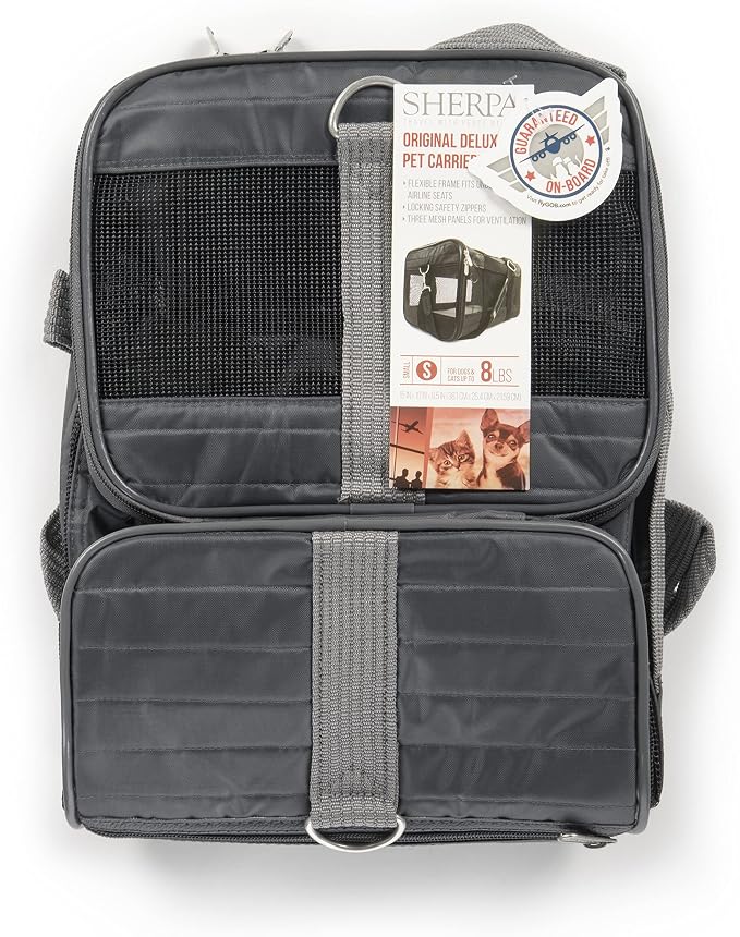 Sherpa Original Deluxe Travel Pet Carrier, Airline Approved & Guaranteed On Board - Charcoal Gray, Small - Image 6