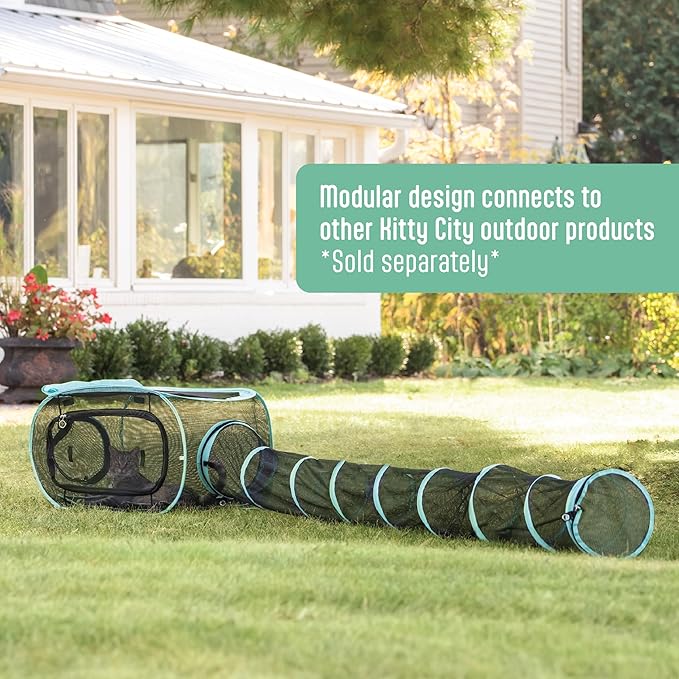 Kitty City Catio Outdoor 10' Cat Tunnel – 10‑Foot Cat‑Sized Play Tunnel, 11” Diameter, Modular Catio Connector for Cats & Small Pets - Image 4