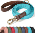 PU Leather Dog Leash for Large Dogs, 6ft Padded Handle, Light Blue | Comfortable Grip for Daily Walking Training, Full Control, Metal D-ring, Tangle-Free 360° Swivel Clasp, Easy to Clean, 1 inch by Didog