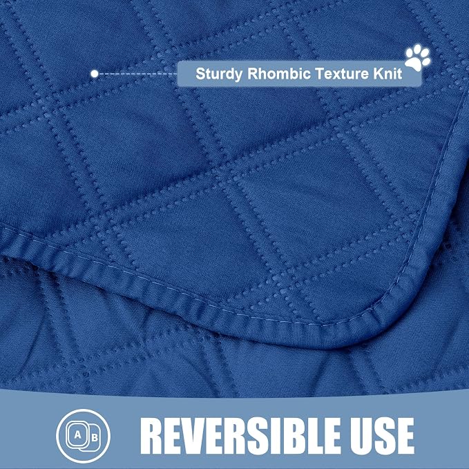 Smiry Waterproof Reversible Pet Couch Covers for Dogs | Pet Friendly, Soft Fabric, Washable Sofa Furniture Protector for Dogs Cat Kids, Checkered (30"x70", Navy/Navy) - Image 4