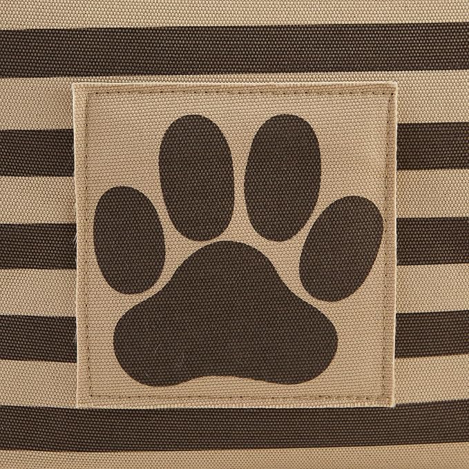 Bone Dry Pet Storage Collection Striped Paw Patch Bin, Large Rectangle, Brown - Image 5