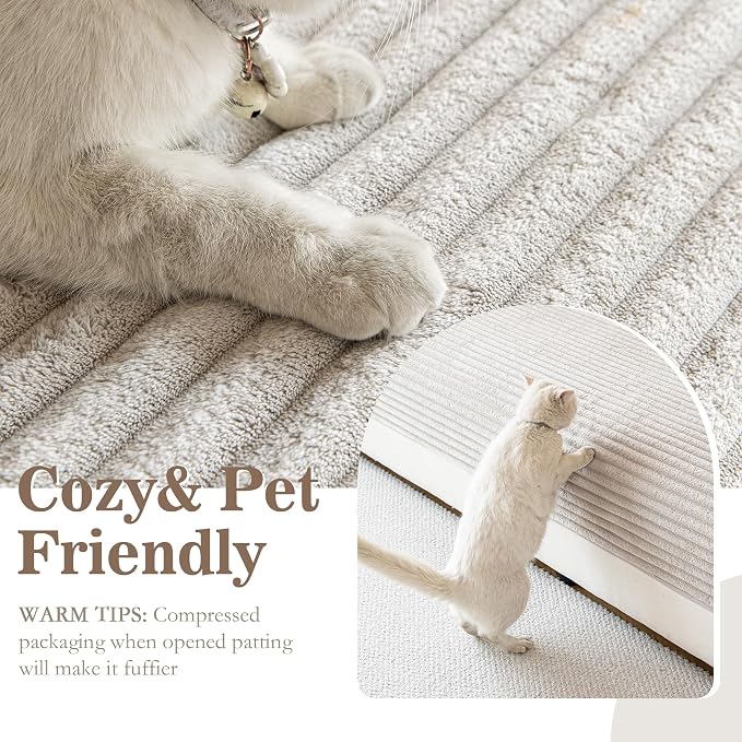 MYSKY HOME Couch Cover L Shape, 100% Waterproof Couch Cover, Couch Covers for Dogs, Non Slip Couch Covers for 3 Cushion Sofa Pet Friendly, Soft Sofa Slipcover Dog Bed Cover Protector, Oat, 35"x70.9" - Image 2