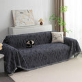 MYSKY HOME Couch Covers for 2 Cushion Couch Sofa, Chenille L Shape Sectional Couch Cover - Pet-Friendly, Machine Washable, Non-Slip Sofa Protector for Dogs, Kids, 71"x118", Navy by MYSKYHOME