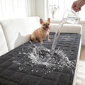 Fixwal Waterproof Corduroy Dog Couch Cover, 27.6" x 59", Dark Grey | Integrated TPU Barrier, Non-Slip Backing, Machine Washable, Pet Friendly, Easy Clean Pet Hair, Soft Sofa Cushion Protector by Fixwal
