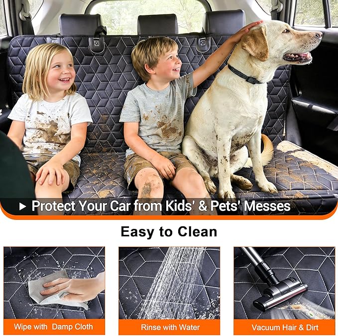 Meginc Dog Car Seat Cover for Back Seat, Waterproof Non-Slip Bench Protector for Dogs & Kids, Durable 600D Scratch Proof Seat Cover for Hair, Scratches, Travel and Daily Use in Full Size SUVs - Image 6