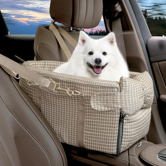 Center Console Dog Car Seat for Small Dogs, Removable Pet Seat with Cushion Board Safety Belt,Console Dog Car Seats for Small Puppy Up to 15 Lbs - Image 8