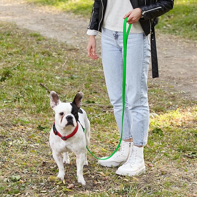 Dogline Biothane Waterproof Dog Leash Strong Coated Nylon Webbing with Black Hardware Odor-Proof Easy to Clean High Performance for Small or Large Dogs Made in USA 4 or 6 ft Lead, Tropical Green - Image 7