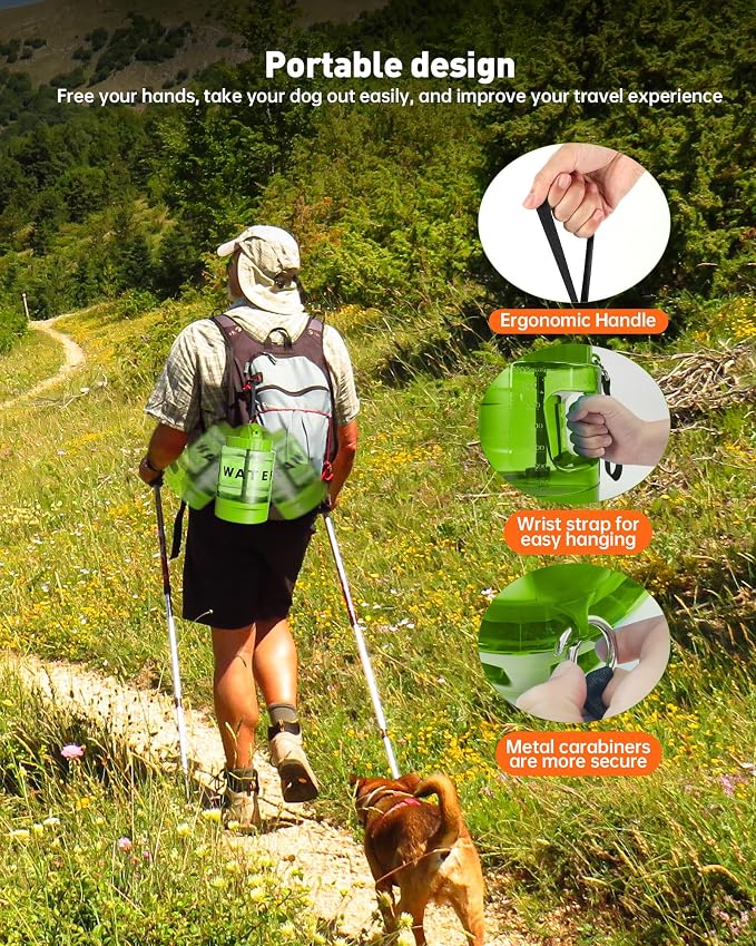 Portable Dog Water Bottle Bowl - 77 oz Travel Water Bowl Dispenser for Dogs Leak Proof, Suitable for Large Pet Drinking, A Must Have for Outdoor, Camping, Walking, Beach, Hunting Other Scenes （Green） - Image 7