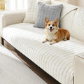 Couch Cover for Dogs,Velvet Non-Slip Couch Covers for Sofa Washable | Sofa Slipcovers for 3 Cushion Couch, Furniture Protector for Pet, L Shaped Sectional Couch Cover White, 36"X71" (Only 1 Pcs) by KaviKon