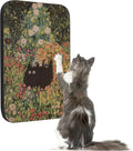 Cat Wall Scratcher, Art Cat Scratching Board for Indoor Cats | Wall Mounted Cat Scratch Pad, Water-Based Ink, Hook&Loop Strips, Floor or Wall Use, 16.7x11x1 Inch, Flower Garden by LESISSMER