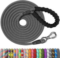 NTR 50FT Long Dog Leash - Black Rope with Swivel Lockable Hook and Comfortable Padded Handle - Dog Training Leash for Walking, Hunting, Camping, Backyard - Suitable for Small, Medium, and Large Dogs by NTR