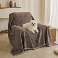 MYSKY HOME Oversized Armchair Couch Cover for 1 Cushion Couch, Washable Sofa Protector, Chair Couch Covers Sofa Covers Sofa Throws Sofa Slipcovers Futon Cover for Pet, Kid, 71"X91", Deep Chocolate by MYSKYHOME