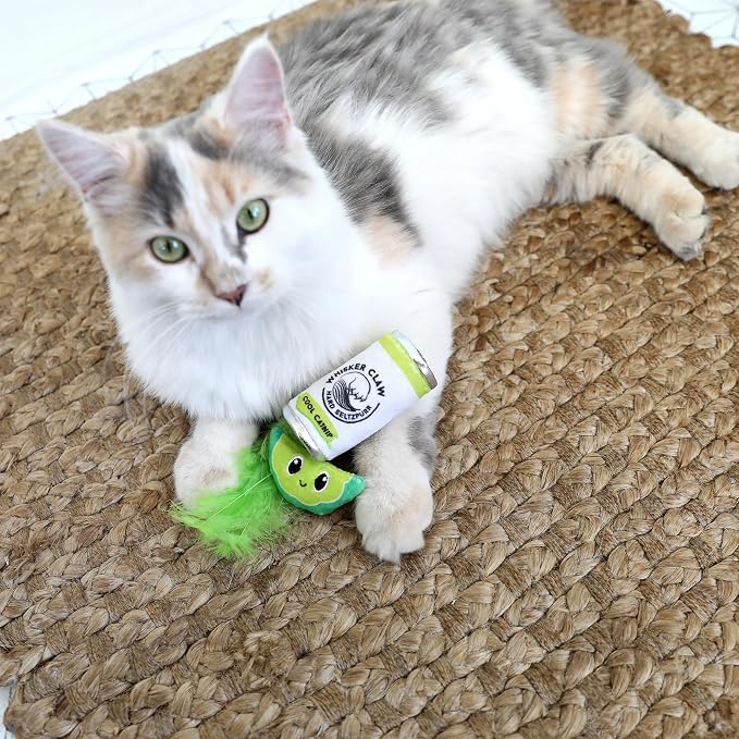 Quirky Kitty Whisker Claw and Lime Catnip Crinkle Plush Cat Toy, Pack of 2 | Soft textured pair with rustling sound effects, sparks batting, kicking and playful sessions for felines at home every day - Image 7