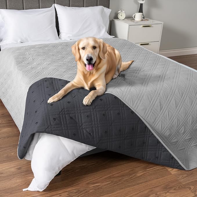 PetAmi Waterproof Couch Cover for Dog Bed Sofa Blanket 102x82 Light Gray by PetAmi