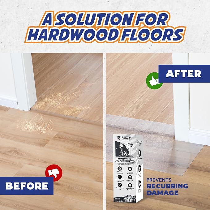 Panther Armor Hardwood Floor Protector for Pets, Runner Mat 16 x 43 in | Stops cats scratching doorways and hardwood floors. Door scratch protector and plastic runner mat - Image 2