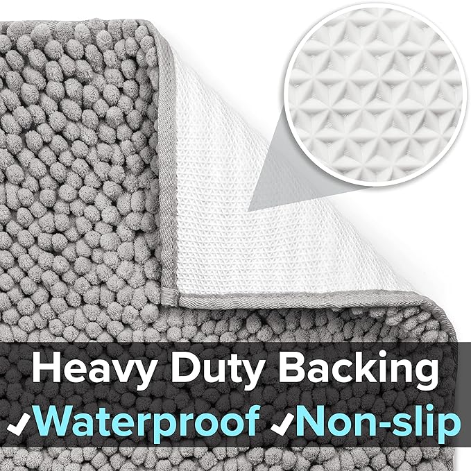 CatGuru Cat Litter Mat, Medium, Extra Large, XXL, Waterproof Litter Box Mat, Non Slip Kitty Litter Mat, Machine Washable Litter Trapping Mat, Soft Litter Tray, Cat Stuff (XL, Gray/Heavy-Duty) - Image 3
