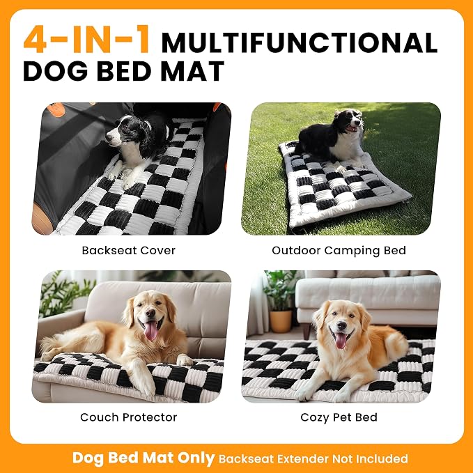HiPetpy Backseat Dog Bed Mat for Car, Non-Slip Dog Bed for Car Back Seat | Soft & Cozy Dogs Blanket for Car, Washable Travel Pet Mat Seat Protector for Car, SUV, Truck, Fit Backseat Extender - Image 6