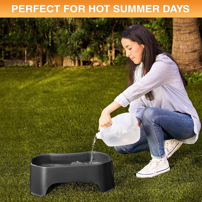 Neater Pet Brands Extra Large Water Bowl for Dogs, Outdoor Dog Water Bowl (2.25 Gallon XL Capacity), Big Trough Style Food Dish for Indoors or Outside, No Spill Large Dog Bowls, Midnight Black - Image 7