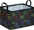 MAIZMZ Game Controller Storage Bin, Waterproof Linen Laundry Basket with Handles for Game Room Bed, Gifts,Toys by Unknown