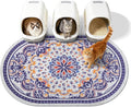 Cat Litter Mat, 40"x30" High Density PVC Litter Trapping Mat, Non-Slip, Waterproof & Urine-Proof Kitty Litter Catcher Mats, Soft on Kitten Paws, Easy to Clean, Cat Essentials Blue by Yigerlee