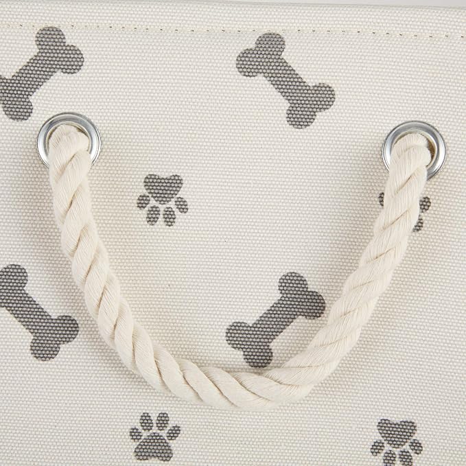 Bone Dry Pet Storage Collection Paw and Bone Print, Large Rectangle, 17.5x12x15", Gray - Image 3
