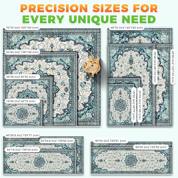 Hompet Cat Litter Mat 2 Pack, 54x54 Large Machine Washable Trapping Mats for Cats, Super Absorbent & Urine-Proof Cat Litter Box Mat for Floor, Waterproof & Non Slip Kitty Litter Rug - Image 7