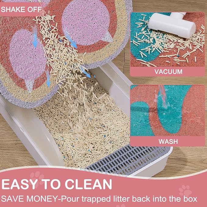 Unicorn Catcher Large Cat Litter Mat, 33.5"x22.4" Litter Trapping Mat | Kitty Litter Mat With Soft PVC Loop Mesh And Non-Slip Backing For Easy-Clean Floor Protection And Home Decor - Image 2