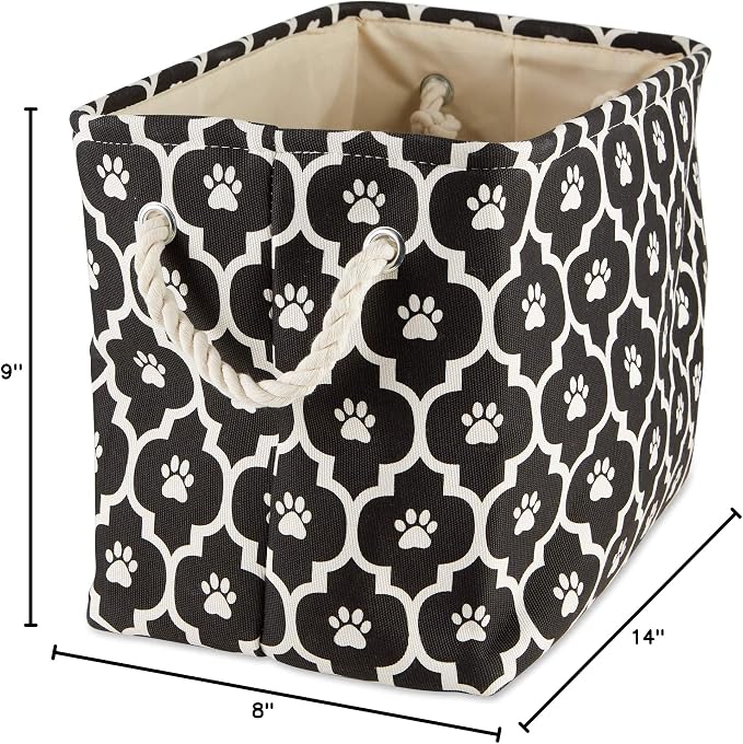 Bone Dry Pet Storage Collection Lattice Paw Print, Black, Small Rectangle - Image 6