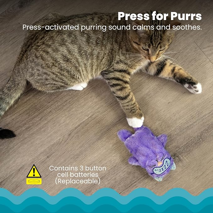 Catstages Purr Pillow Cat Toy – Plush Cat Toy with Touch-Activated Purr for Calming Cats & Kittens | Purring Sound Helps Calm & Soothe, Soft Cozy Plush, Indoor Cats & Kittens, Replaceable Batteries Included - Image 3