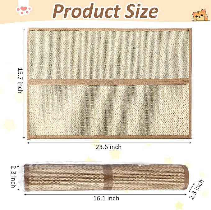 Newwiee 2 Pcs 23.6 x 15.7 Inch Couch Cat Scratch Protector Sofa Cat Scratching Mat with Helical Nails, Protector Pads for Pet Indoor Furniture Sofa Couch Covers Carpet - Image 2