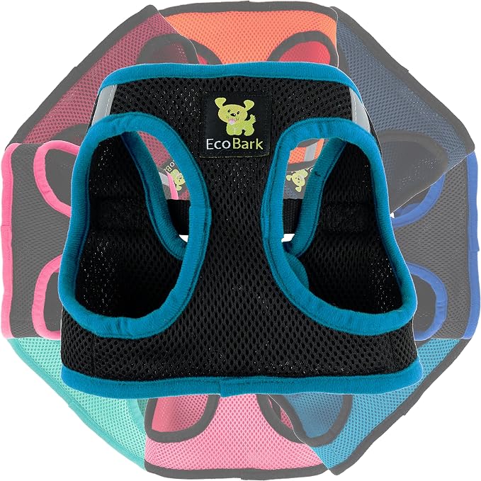 EcoBark Step in Dog Harness, Reflective Mesh Halter, Black & Teal, Large | Eco Friendly Dog Harnesses for Small & Medium Breed Dogs, Soft Mesh Toy Breed Harnesses, Adjustable Body Halter Vest - Image 8