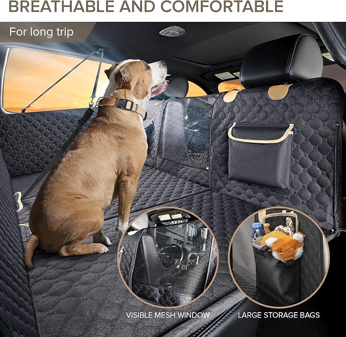 XL Truck Back Seat Extender for Dogs, Dog Car Seat Cover for Back Seat | Hard Bottom Heavy Duty Dog Hammock for Aggressive Chewers, Waterproof Pet Seat Covers for Trucks, F150, Ram1500, Large SUV - Image 5