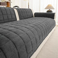 Couch Covers for Sectional Sofa, L Shaped Modular Couch Cover | 35”x63” Dark Grey Velvet Non Slip Sofa Covers Washable for Loveseats, Couch Protect Against Pet Hair, Scratches & Stains by PJLZJFBY