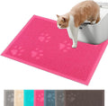 Darkyazi Cat Litter Box Mat for Floor Litter Trapping Mat Non-Slip Backing, Scatter Control, Easy Clean, Water Resistant, Soft on Paws (15.75" x 11.75",Rose red) by DARKYAZI