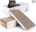 PatiencET Cat Scratch Pad with Box, 4 Pack Cardboard Scratcher Lounge Bed | For Indoor Cats, Reversible Corrugated Scratching Board Refill, With Catnip, Furniture Protector by patiencET