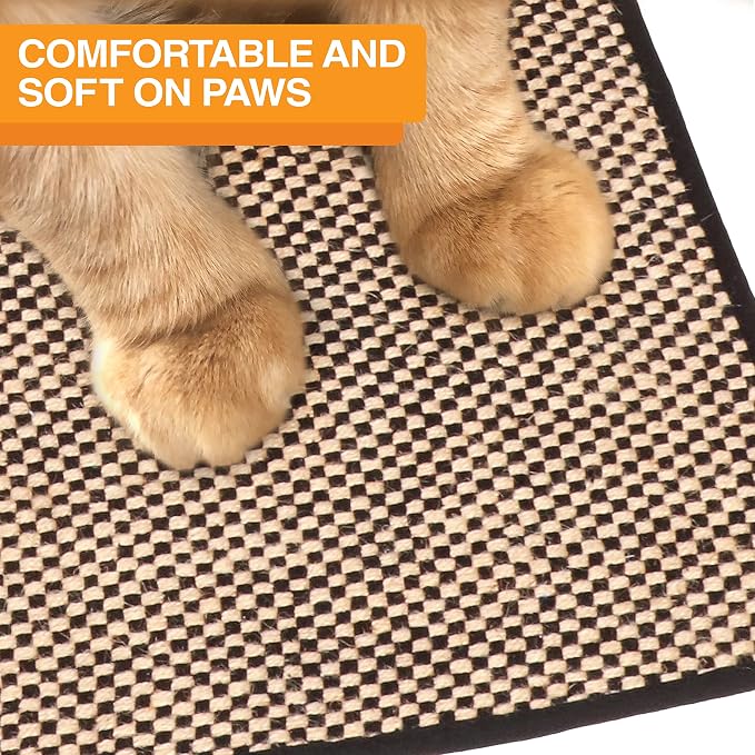 Neater Pets Jute Cat Litter Trapping Mat - Catches Spilled Litter Mess from Kitty Litter Box to Protect Floors, Soft on Cats Paws, Anti-Skid Backing, Easy to Clean, Checkered, 24" x 36" - Image 6