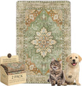 Washable Pee Pads for Dogs and Cats,Great Urine Absorbent Reusable Puppy Training Pads,Waterproof,Leak-Proof & Non-Slip Cat Litter Box Mat for Whelping,Crate,Playpen,Bed.(Green Floral,18"x28") by Peepads