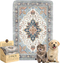 Washable Pee Pads for Dogs and Cats,Great Urine Absorbent Reusable Puppy Training Pads,Waterproof,Leak-Proof & Non-Slip Cat Litter Box Mat for Whelping,Crate,Playpen,Bed.(Blue Floral,18"x28") by Peepads
